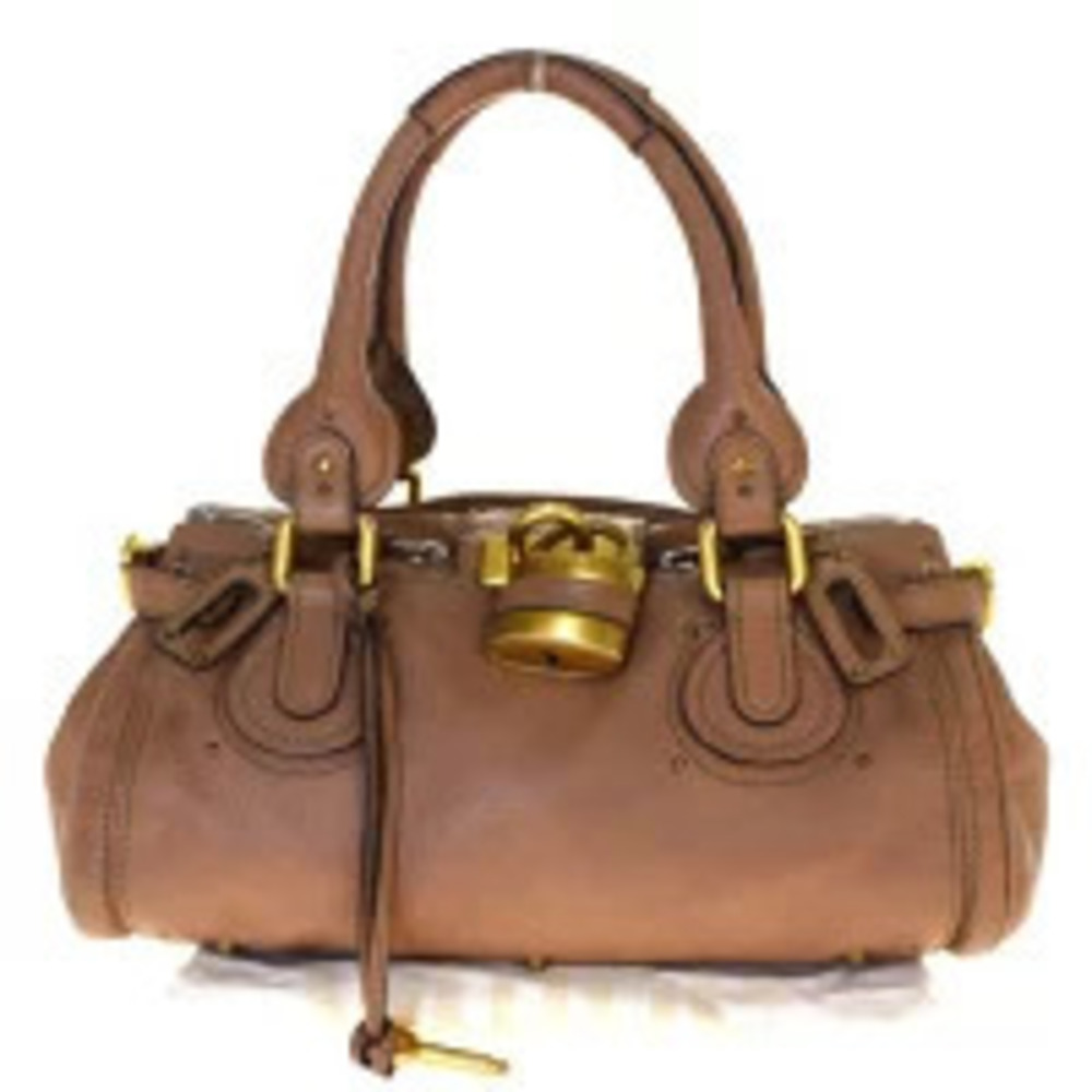 Chloe Paddington Shoulder Bag Handbag Brown Leather Padlock